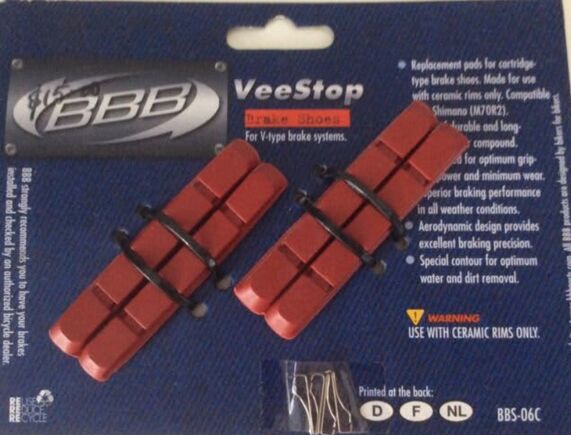 BBB Mtb VeeStop Brake Pads for Ceramic Rims BBS-06C click to zoom image